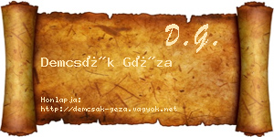 Demcsák Géza névjegykártya