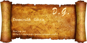 Demcsák Géza névjegykártya