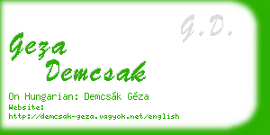 geza demcsak business card